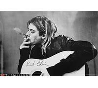 Poster Nirvana Kurt Cobain Smoking & Guitar (91,5cm x 61cm) + un joli emballage cadeau