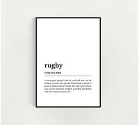 Poster noir et blanc sans cadre 3 (impression rugby définition Sport Dictionnaire noir et blanc style minimaliste Art mural Home Office 297 x 420 mm)
