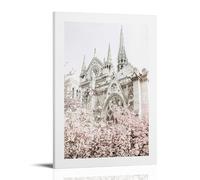 Poster Notre-Dame en fleurs - Décoration murale moderne et esthétique - Cadeau pour un ami - Cadre de lit - 30 x 45 cm
