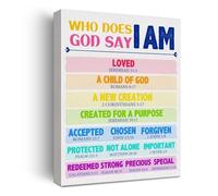 poster Nursery Wall Art Biblical Affirmations for Kids, Inspirational Christian Quotes Bible Verse Canvas Print for Childrens Room Classroom Decor(Unframed,16x24inch(40x60cm))