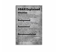 poster Nursing Education Poster SBAR Communication Guide Canvas Print Wall Art for Medical School Simulation Lab(Unframed,08x12inch(20x30cm))