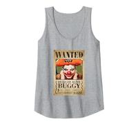 Poster One Piece Buggy Pirates Wanted Anime Alvida Alliance Débardeur, Femme, Gris Chiné, S