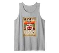 Poster One Piece Buggy Pirates Wanted Anime Alvida Alliance Débardeur, Homme, Gris Chiné, L