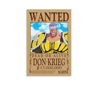 Poster One Piece Wanted de Don Krieg - Impression sur toile - Décoration d'intérieur moderne - 50 x 75 cm