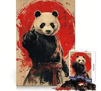 Poster Panda Guerrier, Puzzle de 1000 pièces pour Adultes, Cadeau pour améliorer la mémoire et se détendre, décoration Murale aux découpes nettes (38x52cm)