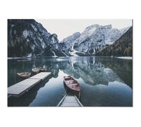 Poster Panorama Bateauxen Bois Sur le Lac 70x50 cm - Imprimée sur Poster - Decoration Murale