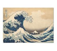 Poster Panorama Hokusai La Grande Vague de Kanagawa 50x35 cm - Imprimée sur Poster - Poster Moderne Maison