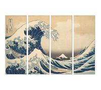 Poster Panorama Hokusai La Grande Vague de Kanagawa 70x50 cm divisé 4 pièces - Imprimée sur Poster - Poster Moderne