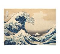 Poster Panorama Hokusai La Grande Vague de Kanagawa 70x50 cm - Imprimée sur Poster - Poster Moderne Maison