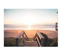 Poster Panorama Promenade sur la Plage 50x35 cm - Imprimée sur Poster - Tableau Nature