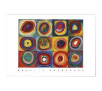 Poster Panorama Wassily Kandinsky Étude Des Couleurs des Carrés et des Cercles 70x50 cm - Imprimée sur Poster - Decoration Murale