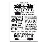 Poster Papier Dans Ma Cuisine - Dimensions 50 x 70 cm - Papier Brillant Non Adhésif