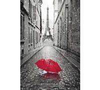 Poster Paris Paraguas Rojo