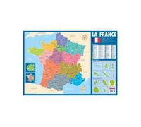 Poster pédagogique - Bouchut - Carte de la France administrative - 52x76cm - Décoration murale - A suspendre