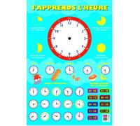 Poster pédagogique en PVC - 76x52 cm - Lire l'heure