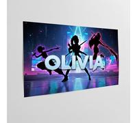 Poster personnalisé prénom kpop affiche k-pop murale musique coréenne déco chambre enfant ado idol style hunter néon color cadeau personnalisé anniversaire Noël affiche murale kpop demon personnalisée