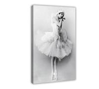 Poster photo Anna Pavlova danseuse de ballet en noir et blanc - Décoration pour chambre à coucher, bureau, chambre - 60 cm x 60 cm