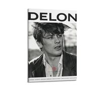 Poster photo d'Alain Delon - Art mural sur toile - Décoration artistique artistique musicale et cinéma - Pour salon, chambre à coucher - 20 x 30 cm - Style cadre