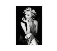 Poster photo vintage Marilyn Monroe noir et blanc sur toile pour décoration de chambre à coucher, bureau, chambre, cadeau, sans cadre, 30 x 45 cm