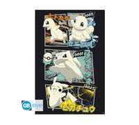 ABYstyle - Poster Pokémon Pikachu & Kanto Starters - Officiel 91,5 x 61 cm Laminé