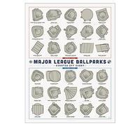 Poster Pop Chart à gratter de la Major League Ballparks - 30,5 x 40,6 cm - Suivi de vos visites dans les 30 stades de baseball professionnels - Décoration murale sportive pour salon ou dortoir - 100%