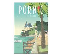 Poster Pornic Cote De Jade Vintage Voyage Poster Art Impression sur Toile Poster Bureau Famille Chambre Décor Poster Cadeau