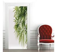 Poster Porte Sticker Porte Papier Peint Porte Trompe l'oeil porte Adhésif Autocollant Porte 3D pour Cuisine Chambre Salle de Bain Auto-adhésif Amovible Murale Décoration 73x205 cm Bambou
