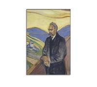 Poster portrait de Friedrich Nietzsche d'Edvard Munch (1) Impression sur toile Décoration murale Œuvres d'art 30 x 45 cm