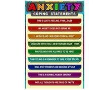 poster Positive Affirmations & Encouragement Poster - Uplifting Wall Art with Calming Statements for Daily Inspiration, Mindfulness, and a Supportive Home or Office(Framed,12x18inch(30x45cm))