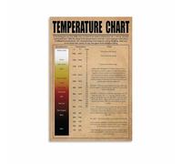 poster Pottery Workshop Decor Firing Temperature Guide Chart Canvas Wall Art Print for Studio Maker Space(Unframed,16x24inch(40x60cm))