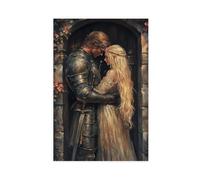 Poster princesse et chevalier de la forêt de style académique romantique style victorien (15)