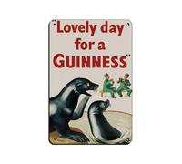 Poster publicitaire vintage Guinness - Plaque en métal chic - Peinture en fer - Décoration murale - 20 x 30 cm