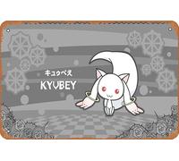 Poster Puella Magi Madoka Magica, Kyuubey (Puella Magi Madoka Magica) Décoration murale rétro en métal 20,3 x 30,5 cm