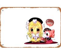 Poster Puella Magi Madoka Magica, Mami Tomoe, Charlotte (Puella Magi Madoka Magica) Décoration murale rétro en métal 20,3 x 30,5 cm
