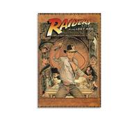 Poster Raiders of The Lost Ark - Affiche du film d'aventure emblématique représentant Indiana Jones en action (26) - Poster imprimé sur toile pour décoration de chambre à coucher (30 x 45 cm)