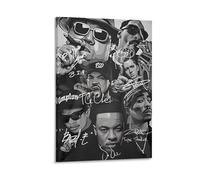 Poster Rap Singer Hip Hop All Star (25) - Impression sur toile - Décoration murale moderne - 30 x 45 cm