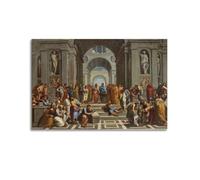 Poster Raphael (École d'Athènes, XVIIe siècle) de peintures célèbres - Art mural - Peinture sur toile - Décoration de salon - 30 x 45 cm