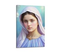 Poster religieux La Grande Vierge Marie 6 sur toile décorative pour chambre à coucher 40 x 60 cm