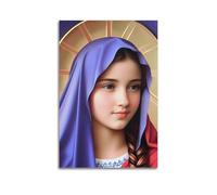Poster religieux La Grande Vierge Marie sur toile décorative pour chambre à coucher 40 x 60 cm