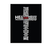 poster Religious Typography Poster - The Lord Is My Shepherd Psalm 23 Scripture Art for Faith-Based Home Decor Gift (Unframed,16x24inch(40x60cm))