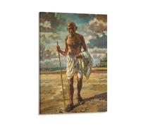 Poster représentant le Mahatma Gandhi - Impression sur toile - 20 x 30 cm