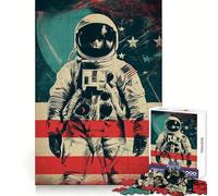 Poster rétro d'astronaute, Puzzle de 1000 pièces pour Adolescents, Jeu de logique Stimulant, Divertissement d'intérieur, Bords de qualité supérieure, Cadeau mémorable (38x52cm)