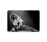 Poster rétro en métal avec autographe de guitariste Eddie Van Halen - Décoration murale - 20 x 30 cm
