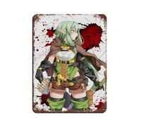 Poster rétro en métal avec dessin animé japonais Goblin Slayer High Elf Archer 2 - Décoration murale - 30 x 40 cm