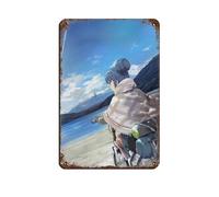 Poster rétro en métal avec dessin animé japonais Laid-Back Camp 11 - Décoration murale - 20 x 30 cm