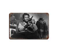 Poster rétro en métal avec inscription « Actor Clint Eastwood 23 » - Décoration murale - 20 x 30 cm
