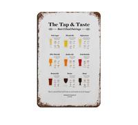 Poster rétro en métal avec inscription « Beer and Food Pairings » - Décoration murale - 20 x 30 cm