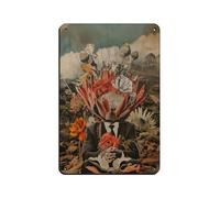 Poster rétro en métal avec inscription « Eclectic Surrealism » - Décoration murale - 20 x 30 cm