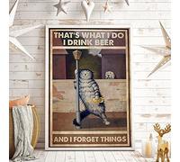 Poster rétro en métal avec inscription « That's What I Do I Drink Beer And I Forget Things » pour décoration murale de maison, de cuisine, 20,3 x 30,5 cm