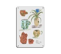 Poster rétro en métal avec inscription « There's Beauty In The Mundane » - Décoration murale - 20 x 30 cm